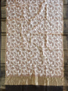 Banarasee Handwoven Pure Silk Cotton Chikankari Embroidery Saree-Peach