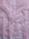 Kota Doria Cotton Mix Saree With Hand-Painted Floral Design-Pink