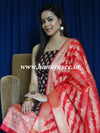 Banarasee Chanderi Cotton Zari Buta Contrast Border Design Salwar Kameez & Dupatta Set-Wine & Red