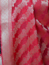 Banarasee Chanderi Cotton Zari Buta Contrast Border Design Salwar Kameez & Dupatta Set-Wine & Red
