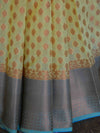 Banarasee Cotton Silk Mix Saree With Zari Buti Design-Yellow