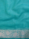 Banarasee Organza Mix Saree With Silver Zari-Sea Green