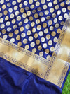Banarasee Art Silk  Salwar Kameez Fabric With Contrast Dupatta-Sky Blue & Blue