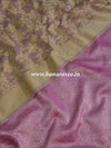 Banarasee Brocade Salwar Kameez Fabric With Cotton Silk Jaal Work Dupatta-Pink & Beige