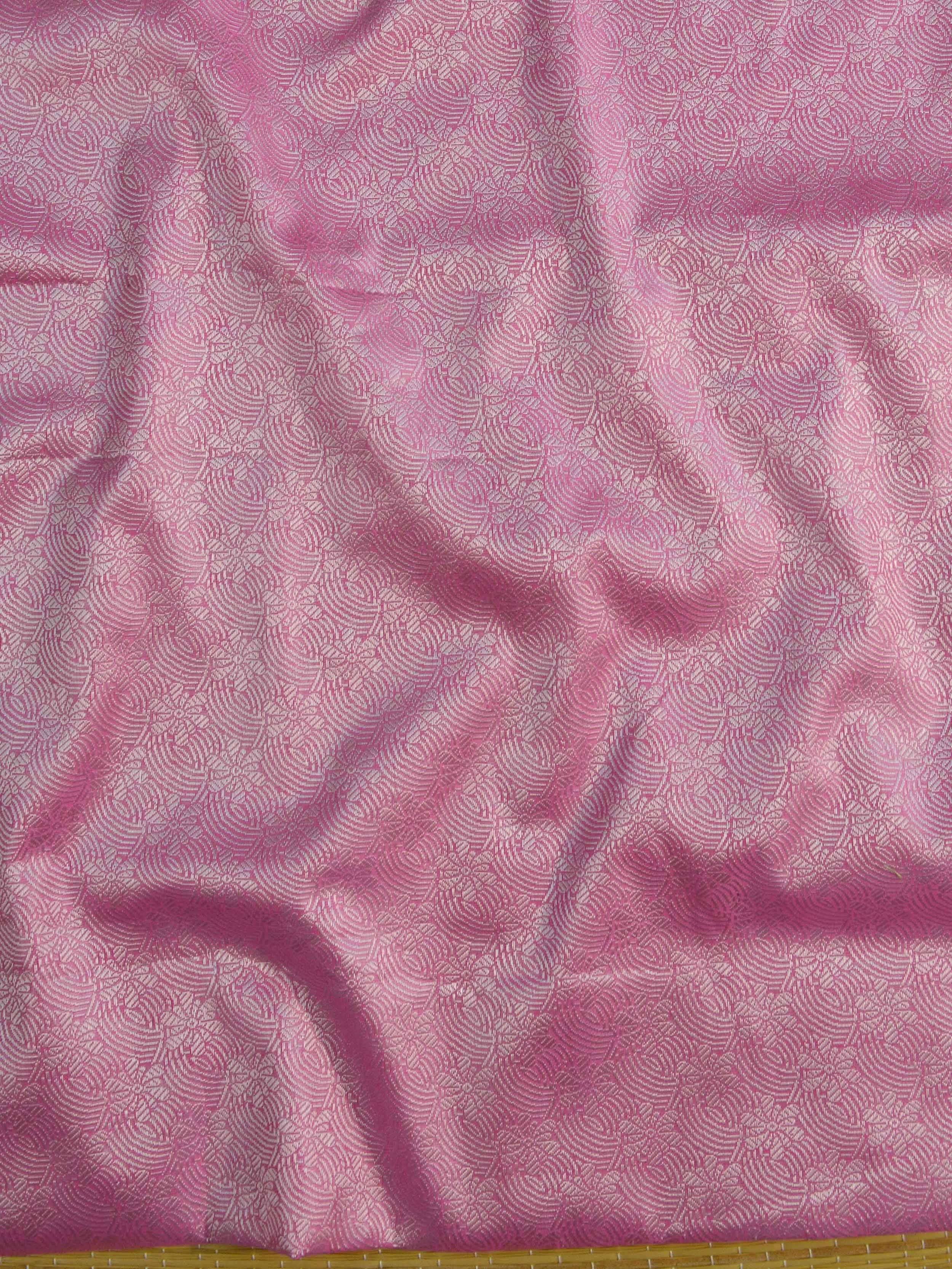 Banarasee Brocade Salwar Kameez Fabric With Cotton Silk Jaal Work Dupatta-Pink & Beige