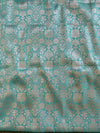 Banarasee Art Silk  Salwar Kameez Fabric With Contrast Dupatta-Green & Red