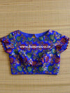 Banarasee Pure Silk Kimkhwab Fabric Blouse-Royal Blue
