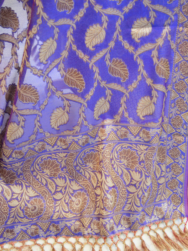 Banarasee Salwar Kameez Cotton Silk Resham Buti Woven Fabric-Royal Blue