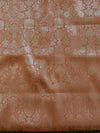Banarasee Art Silk  Salwar Kameez Fabric With Contrast Dupatta-Orange & Brown