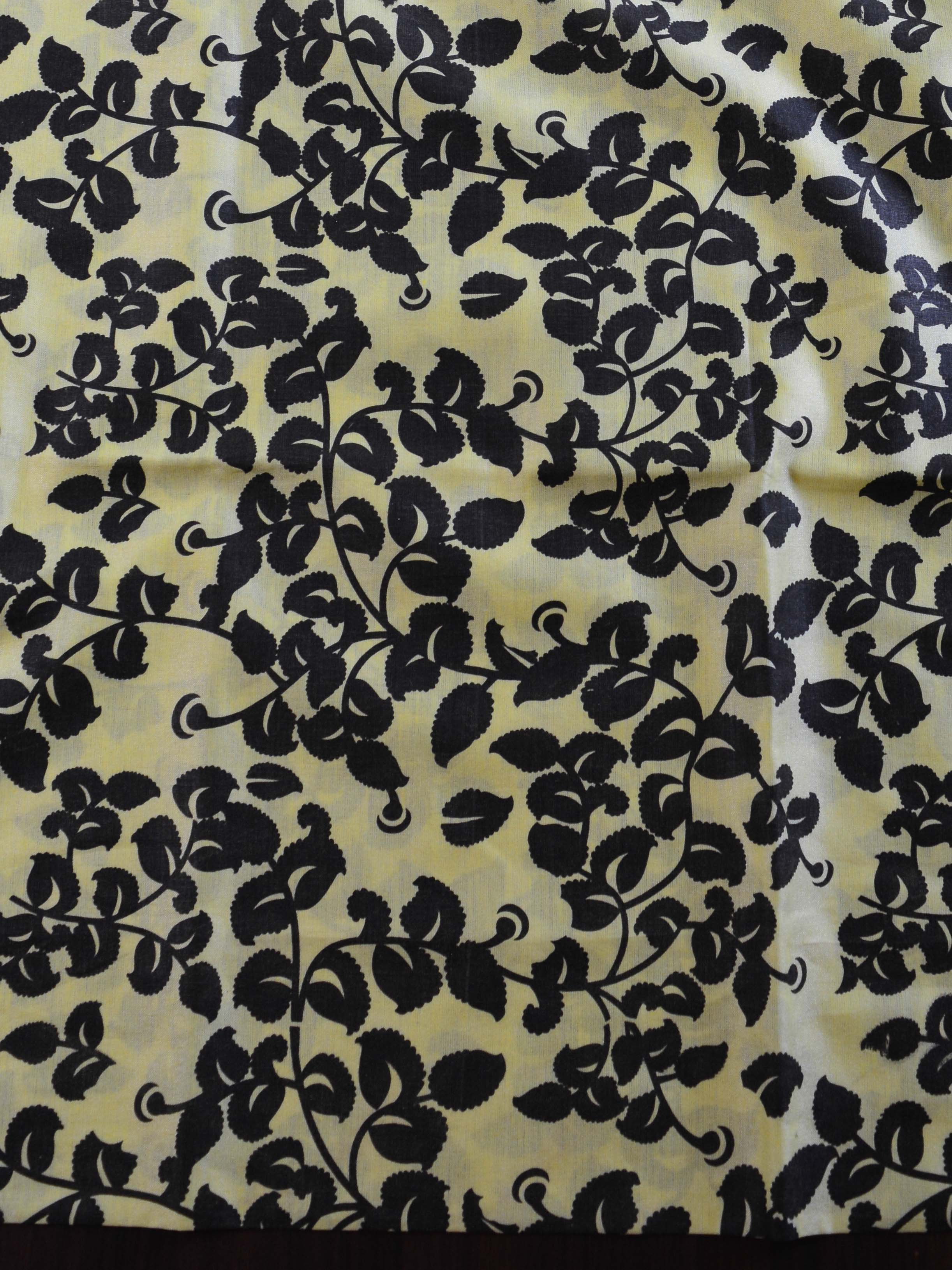 Handloom Block Printed Khadi Cotton Salwar Kameez Dupatta Set-Yellow