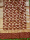 Banarasee Art Silk  Salwar Kameez Fabric With Contrast Dupatta-Orange & Brown