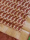 Banarasee Art Silk  Salwar Kameez Fabric With Contrast Dupatta-Orange & Brown