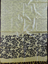 Handloom Block Printed Khadi Cotton Salwar Kameez Dupatta Set-Yellow