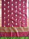 Banarasee Chanderi Cotton Zari Buti Design Salwar Kameez & Dupatta Set-Maroon