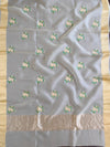 Banarasee Pure Organza Silk Saree With Embroidery-White