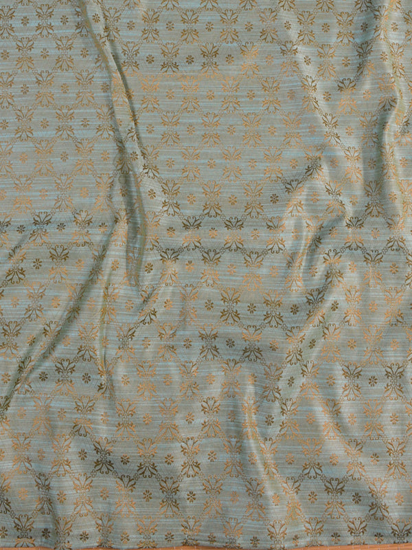 Banarasee Soft Cotton Ghichha Work Salwar Kameez Fabric & Dupatta-Green & Yellow