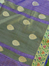 Banarasee Organza Mix Saree With Buta Design & Meena Border-Royal Blue