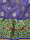 Banarasee Organza Mix Saree With Buta Design & Meena Border-Royal Blue