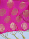 Banarasee Handwoven Semi Silk Saree With Buta Design-Pink
