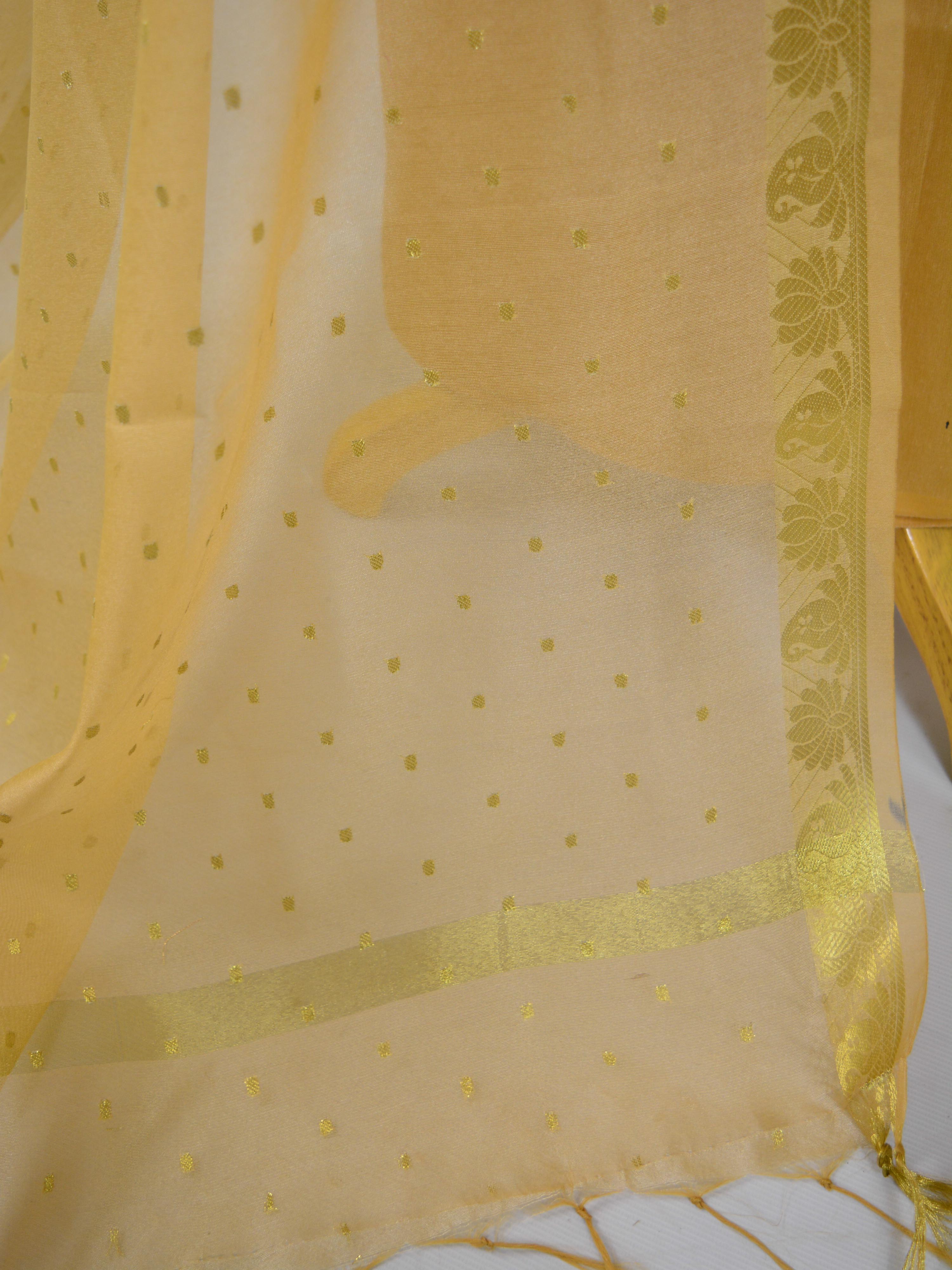 Banarasee Semi Silk Salwar Kameez Fabric With Gold Dupatta-Wine