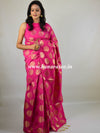 Banarasee Handwoven Semi Silk Saree With Buta Design-Pink