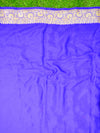 Banarasee Chiffon Zari Jaal Saree-Pink & Blue