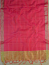 Banarasee Soft Cotton Ghichha Work Salwar Kameez Fabric & Dupatta-Orange & Pink