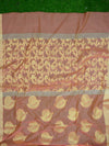 Banarasee Cotton Silk Zari Border & Buta Saree-Peach