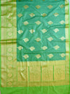 Banarasee Organza Mix Saree With Zari Buta & Border Saree-Green
