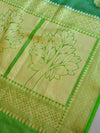 Banarasee Organza Mix Saree With Zari Buta & Border Saree-Green