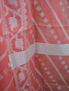 Banarasee Cotton Jamdani Saree With Resham Jaal-Peach