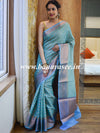 Banarasee Cotton Silk Mix Saree With Zari Buti Design-Blue