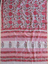 Handloom Chanderi Bagru Block Printed Saree-Peach