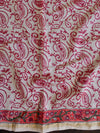 Handloom Chanderi Bagru Block Printed Saree-Peach