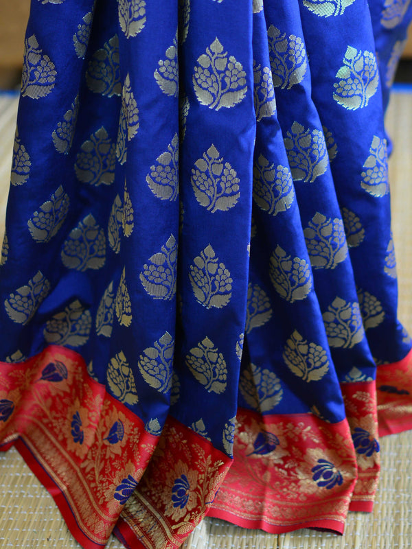 Banarasee Art Silk Zari Work Saree-Blue