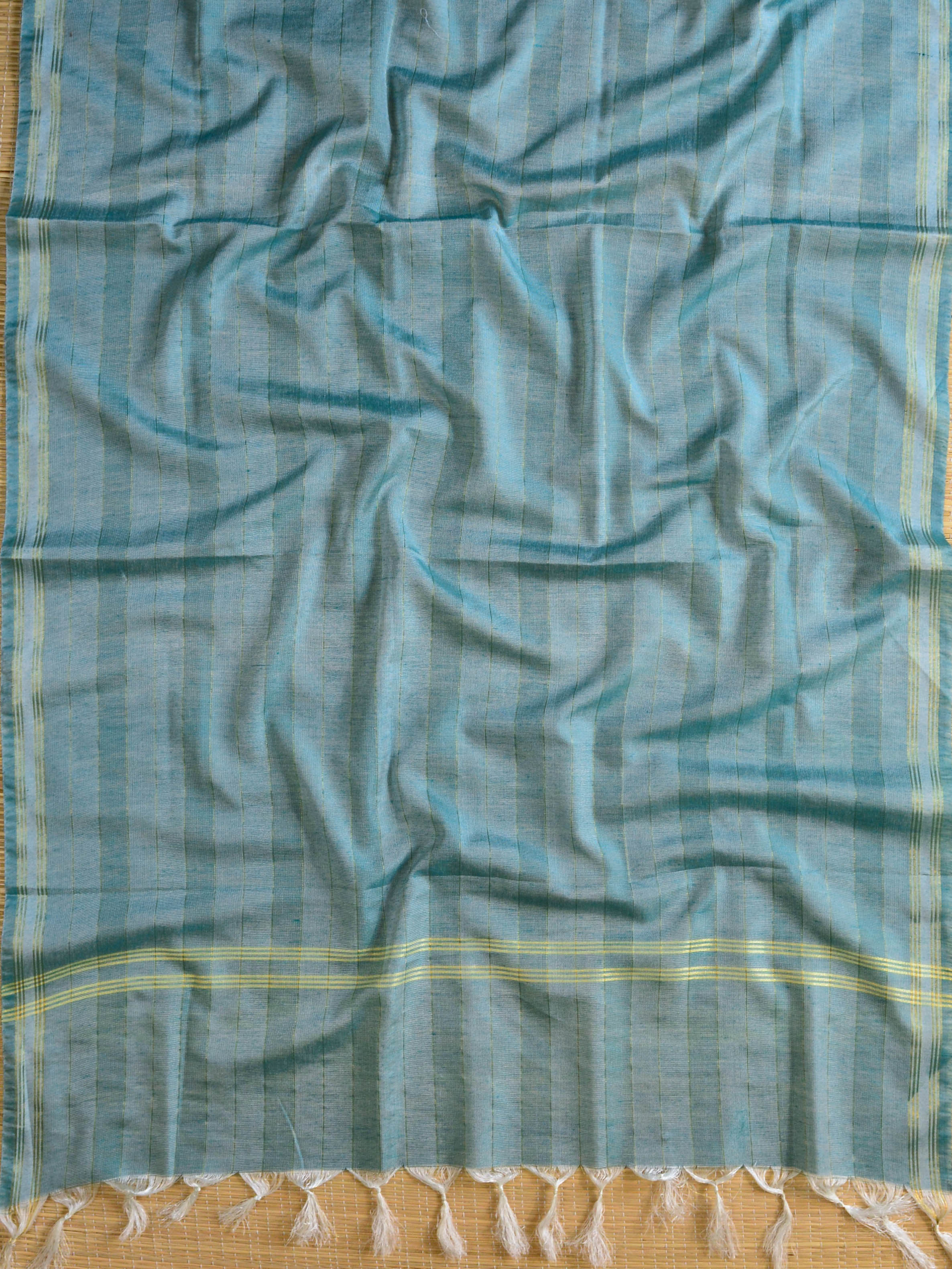 Banarasee Brocade Salwar Kameez Fabric With Cotton Silk Dupatta-Peach & Blue