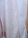 Bhagalpuri Pure Ikkat Kameez With White Linen Dupatta-White