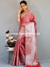 Kanjivaram Art Silk Saree With Silver Zari Jaal Design-Brown