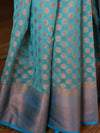Banarasee Cotton Silk Mix Saree With Zari Buti Design-Blue