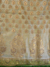 Banarasee Salwar Kameez Cotton Silk Woven Zari Buti Fabric With Digital Print Dupatta-Beige