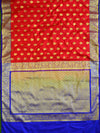 Banarasee Handwoven Semi Silk Saree With Zari Buta Design & Floral Border-Red