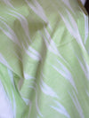 Bhagalpuri Pure Ikkat Kameez With White Linen Dupatta-Green & White
