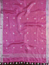 Handwoven Linen Kameez & Dupatta With Hand-Embroidered Work-Pink & Purple