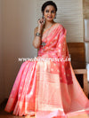 Banarasee Cotton Silk Saree With Resham Buti & Border-Pink