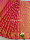 Banarasee Kora Muslin Saree With Zari Buti & Border-Pink