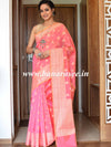 Banarasee Cotton Silk Saree With Resham Buti & Border-Pink