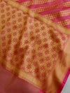 Banarasee Kora Muslin Saree With Zari Buti & Border-Pink