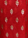 Banarasee Chanderi Cotton Salwar Kameez Fabric With Embroidered Zari Work Dupatta-Red