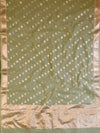 Banarasee Handloom Chanderi Cotton Zari Work Salwar Kameez Dupatta Set-Blue & Green