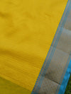 Banarasee Kora Muslin Saree With Tanchoi Weaving & Skirt Border-Yellow